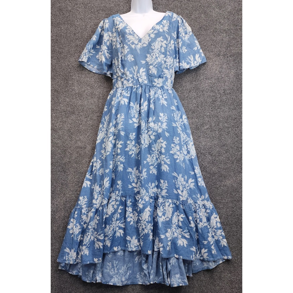 Torrid Women's Floral Boho Cottagecore High Low Maxi Dress Lyocell Size 1